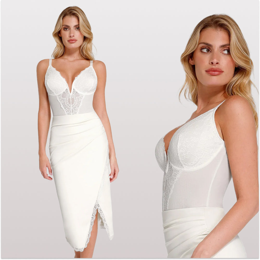 Body Modelador de Renda - Luxo Slim + BRINDE Calcinha Modeladora