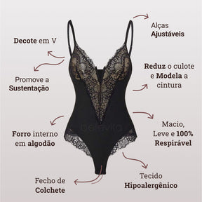Body Modelador de Renda - Luxo Slim + BRINDE Calcinha Modeladora