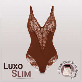 Body Modelador de Renda - Luxo Slim + BRINDE Calcinha Modeladora