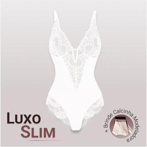 Body Modelador de Renda - Luxo Slim + BRINDE Calcinha Modeladora